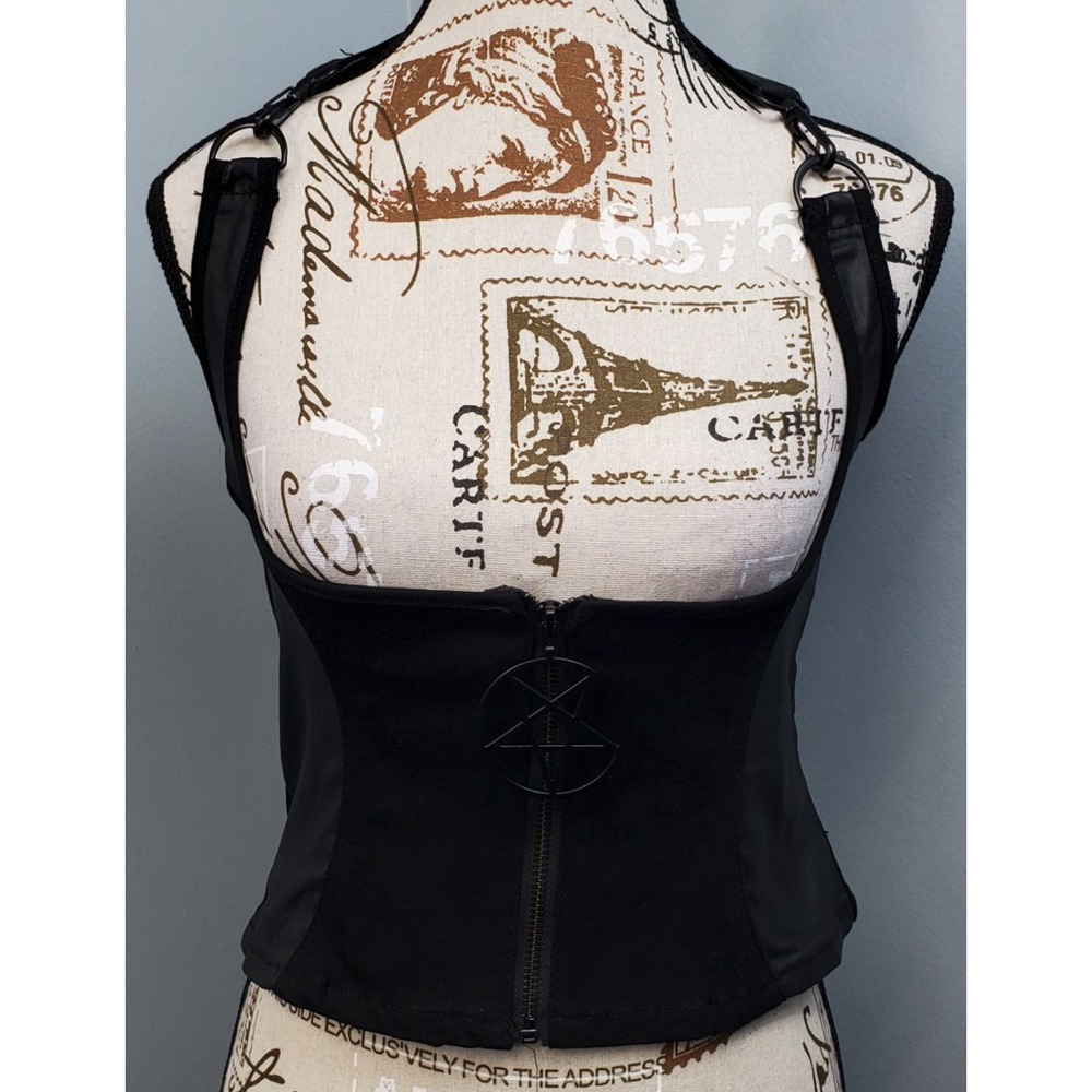 Black Women's Corset-Style Vest Jacket